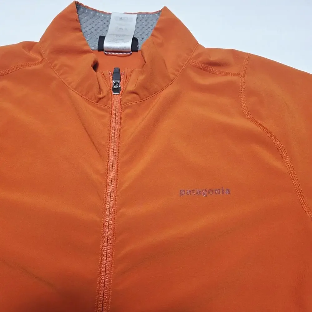 Patagonia Jacket Men's Orange Gray Full Zip Softshell Stretch Hiking Medium